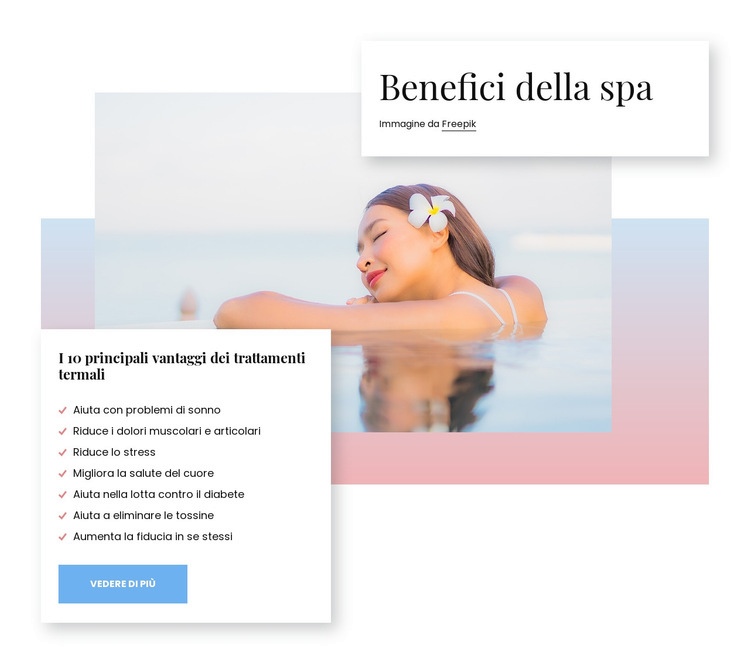 Benefici per la salute della spa Costruttore di siti web HTML