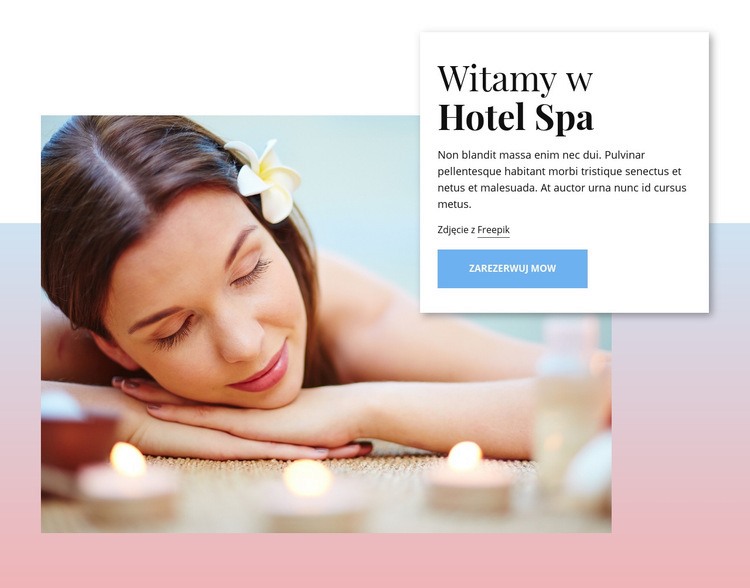 Witamy w hotelu uzdrowiskowym Makieta strony internetowej