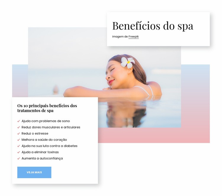 Benefícios para a saúde do spa Maquete do site