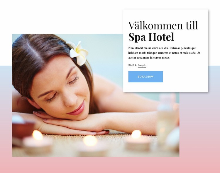 Välkommen till spahotell CSS -mall