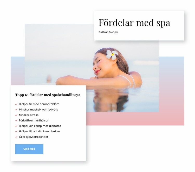 Hälsofördelar med spa CSS -mall