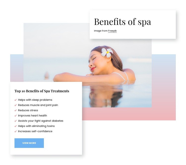 Health benefits of spa Web Page Design