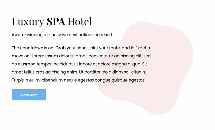 Boutique hotel and spa Elementor Template Alternative