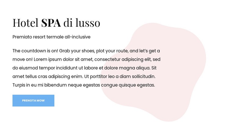 Boutique hotel e spa Mockup del sito web