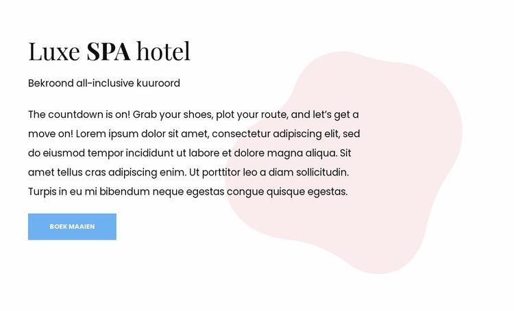 Boetiekhotel en spa Website mockup