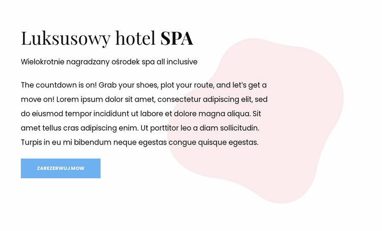 Butikowy hotel i spa Szablony do tworzenia witryn internetowych