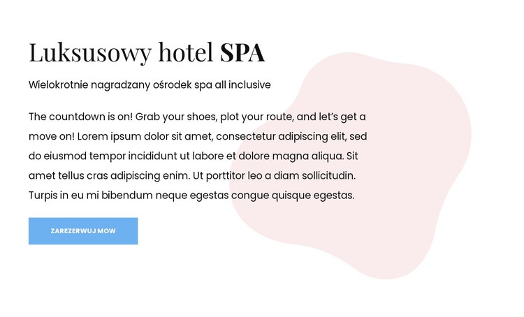 Butikowy hotel i spa Makieta strony internetowej