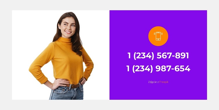 Dwa numery telefonów Szablon witryny sieci Web