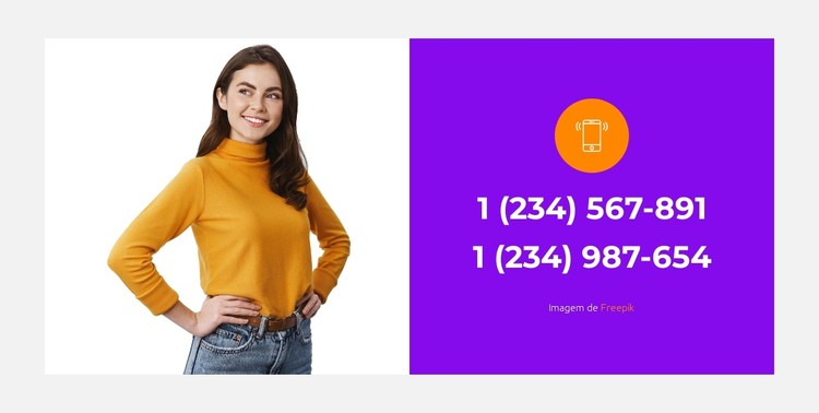 Dois números de telefone Template CSS