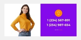 Två Telefonnummer Premium CSS-Mall