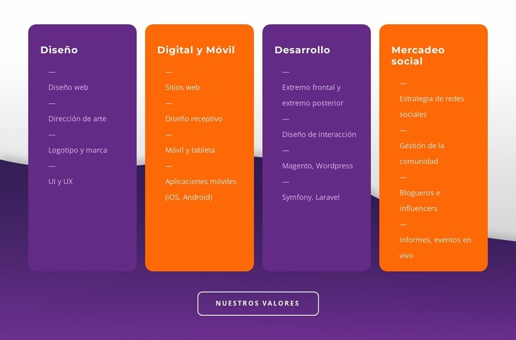 columnas con textos Plantilla Joomla