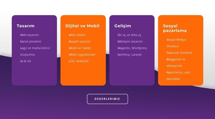 Metin içeren sütunlar HTML5 Şablonu