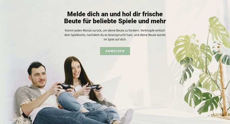 Beliebte Spiele Eine Seitenvorlage