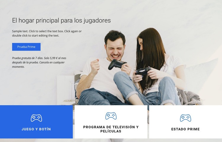 El hogar principal para los jugadores Plantillas de creación de sitios web