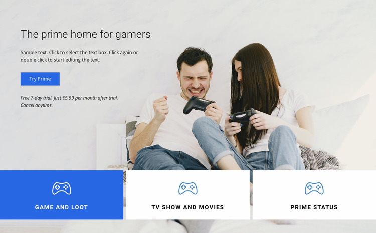 The prime home for gamers Html Website Builder