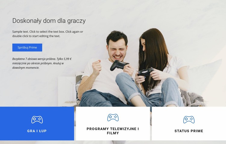 Doskonały dom dla graczy Projekt strony internetowej