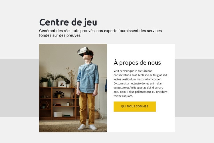 Centre de jeu Conception de site Web