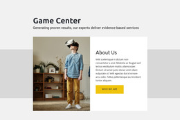 Game Center - HTML Page Template
