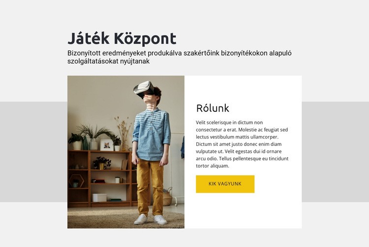 Játék Központ HTML Sablon