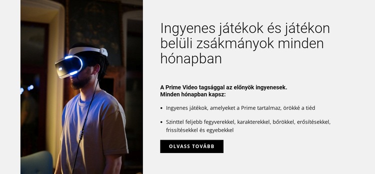 Szerezzen ingyenes játékokat Weboldal sablon