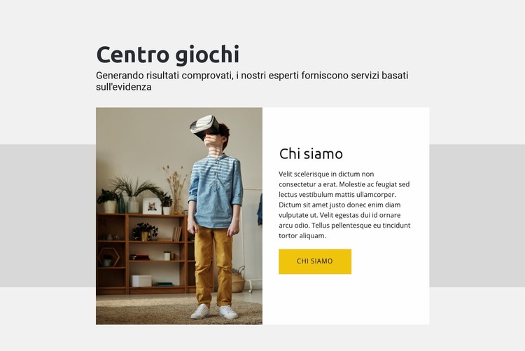 Centro giochi Costruttore di siti web HTML