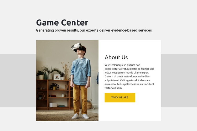 Game center Web Page Design