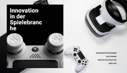Homepage-Abschnitte Für Innovation In Der Spieleindustrie