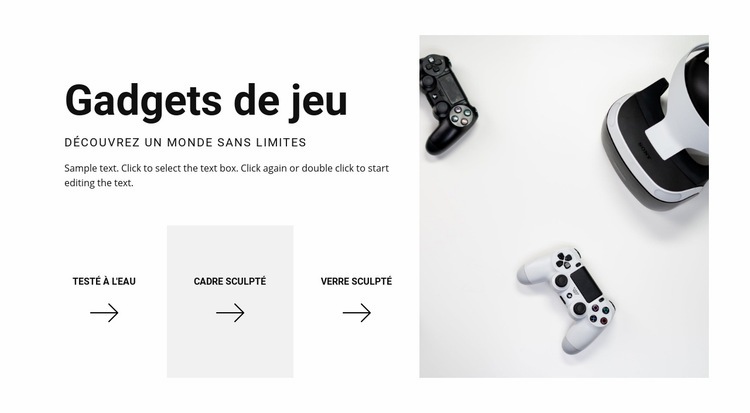 Nouveaux gadgets de jeu Maquette de site Web