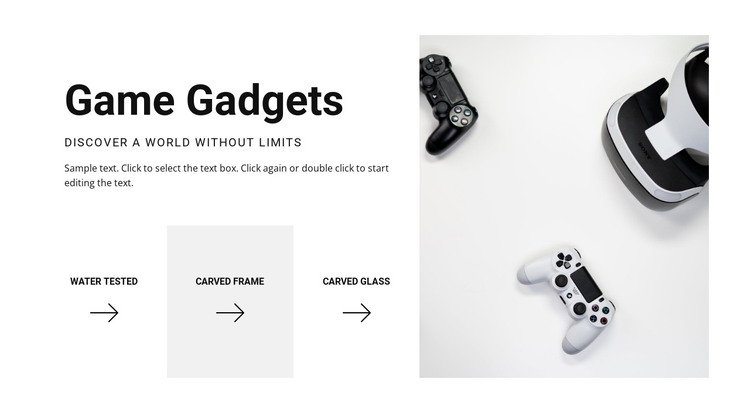 New game gadgets HTML Template