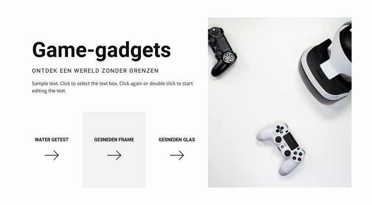 Nieuwe gamegadgets Website mockup
