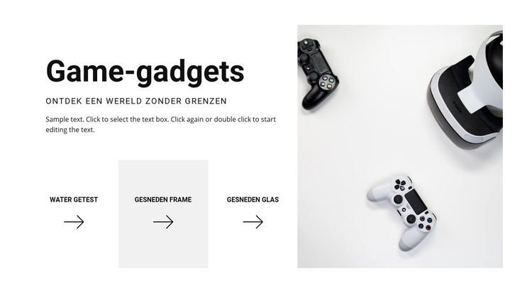 Nieuwe gamegadgets Website sjabloon