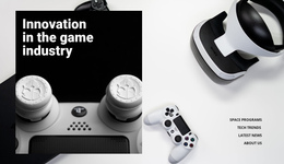 Homepage Sections For Innovation In Games Industry