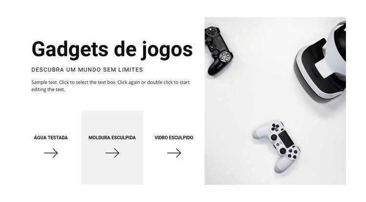 Novos gadgets de jogos Maquete do site