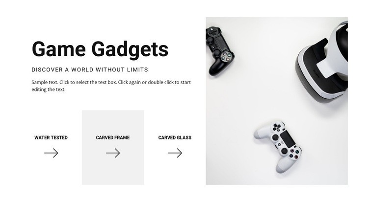 New game gadgets Squarespace Template Alternative