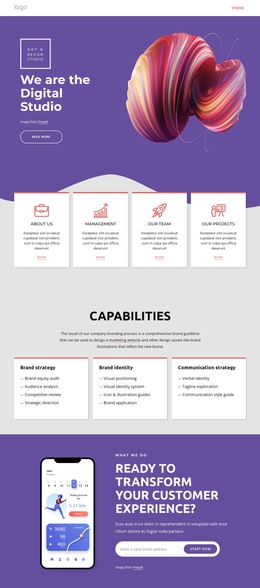 We Are The Digital Studio Website Template By Nicepage