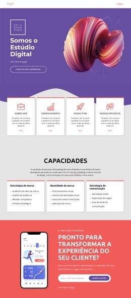 Construtor De Sites Incrível Para Somos O Estúdio Digital