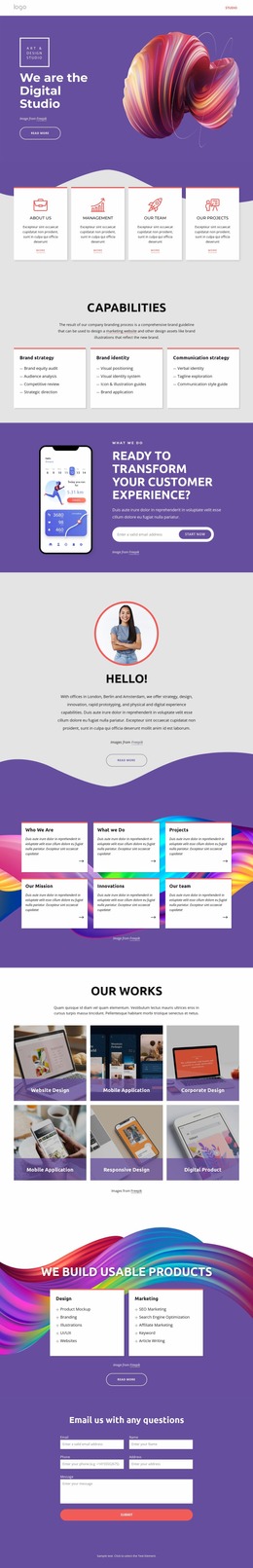 Services in grid repeater - Website Mockup by Nicepage