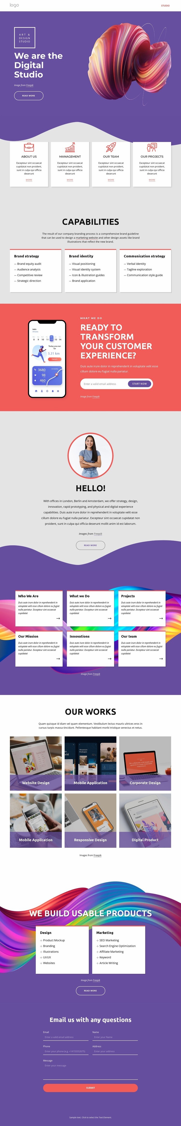 We are the digital studio Wix Template Alternative