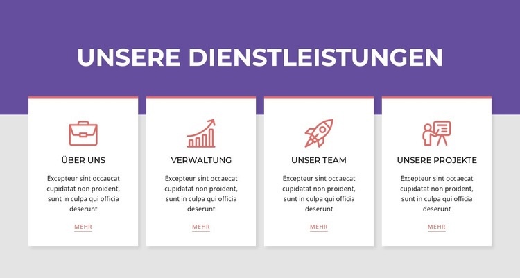 Dienste im Grid-Repeater Website design