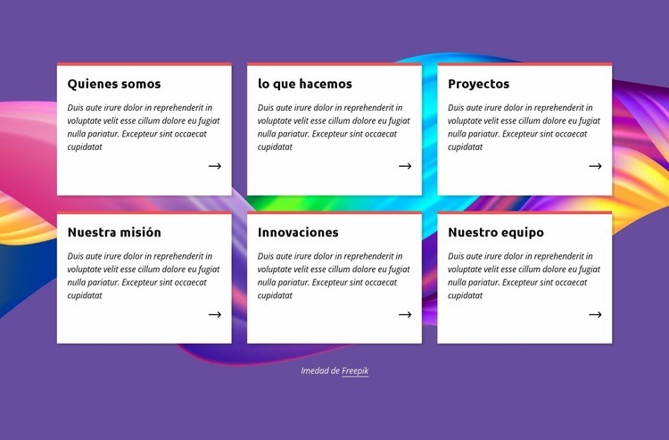 Creemos en la innovación y la resolución creativa de problemas. Plantillas de creación de sitios web