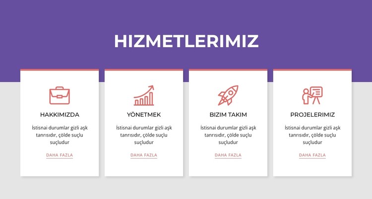 Izgara tekrarlayıcıdaki hizmetler CSS Şablonu