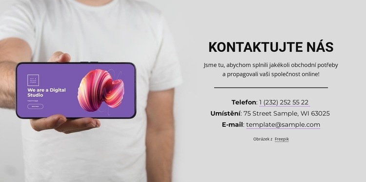 Umístění a kontakty Šablona HTML