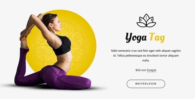 Yoga-Tag Eine Seitenvorlage