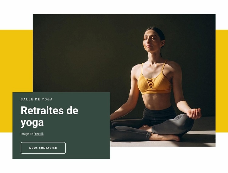 Les meilleures retraites de yoga Maquette de site Web