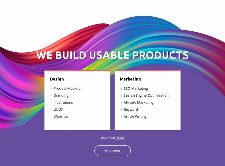 We build great products Html Code Example