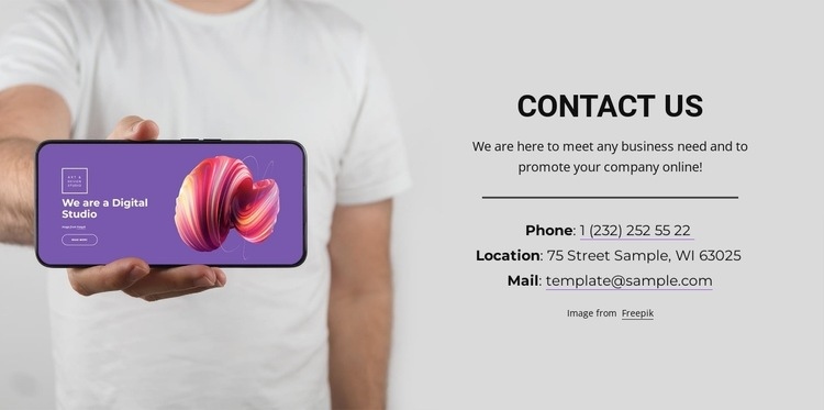 Location and contacts Html Code Example