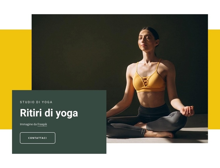 I migliori ritiri di yoga Mockup del sito web