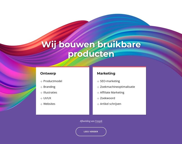 We bouwen geweldige producten CSS-sjabloon