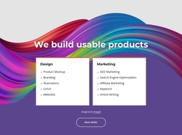 We Build Great Products - Beautiful One Page Template