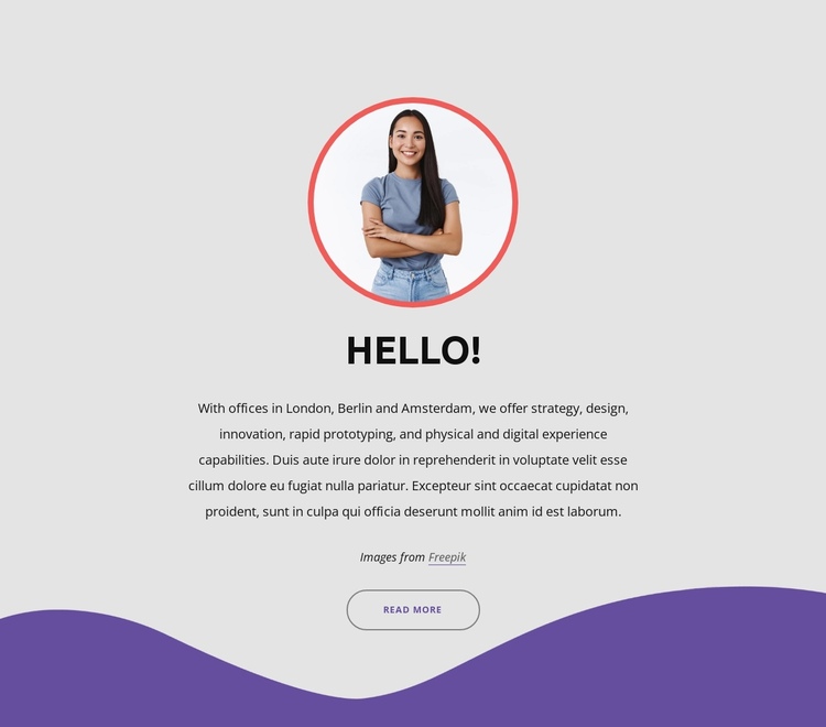 Image, text and button One Page Template